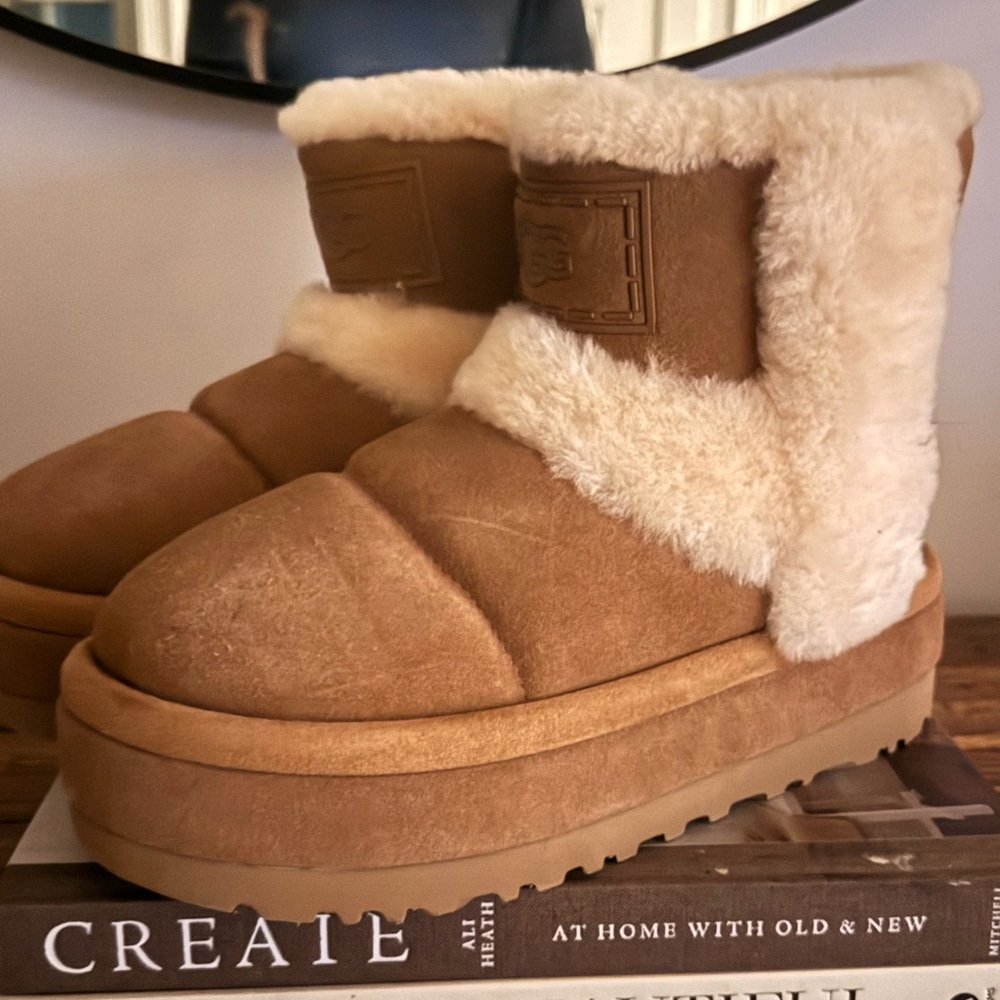 UGG Tan Shearling Ankle Boots